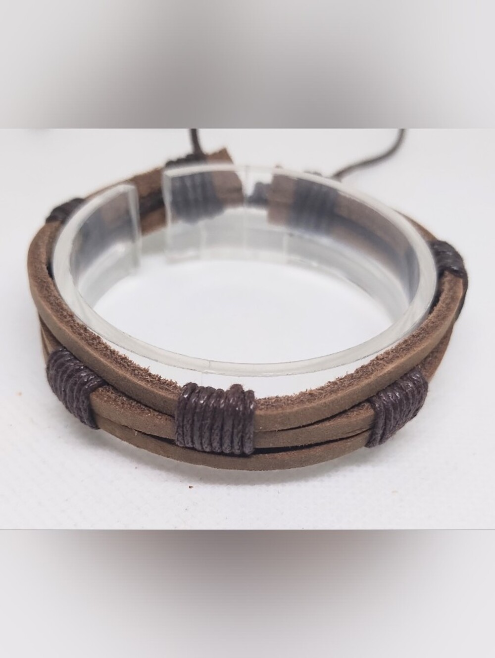 Men's Bracelet Leather Cord Brown New Jewelry‎ G16